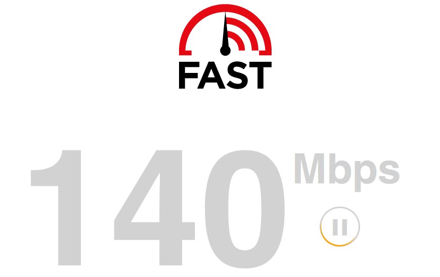 Fast.com internet sebességmérő oldal egyszerű használat