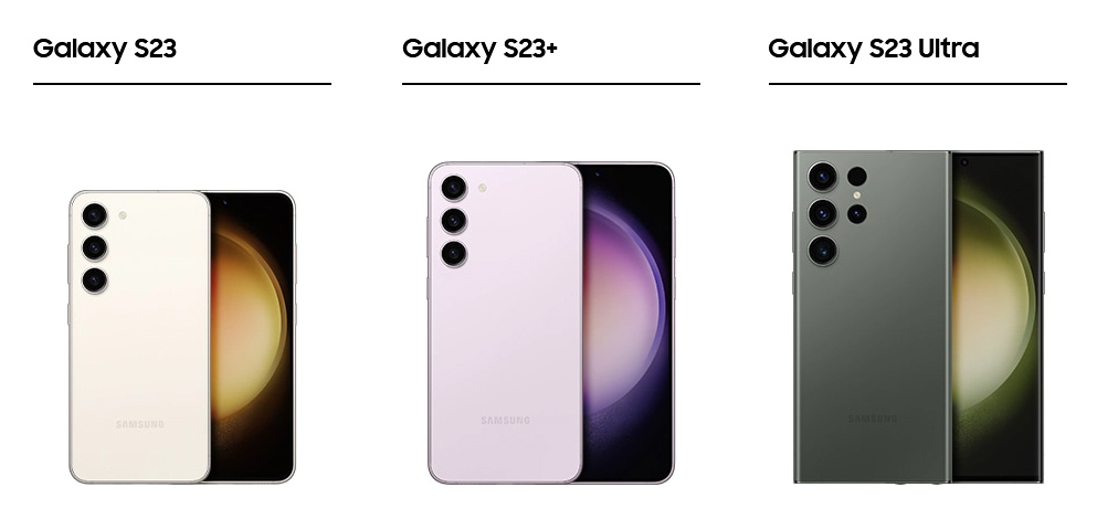 Samsung Galaxy S23, S23+ és S23 Ultra okostelefon összehasonlító táblázat